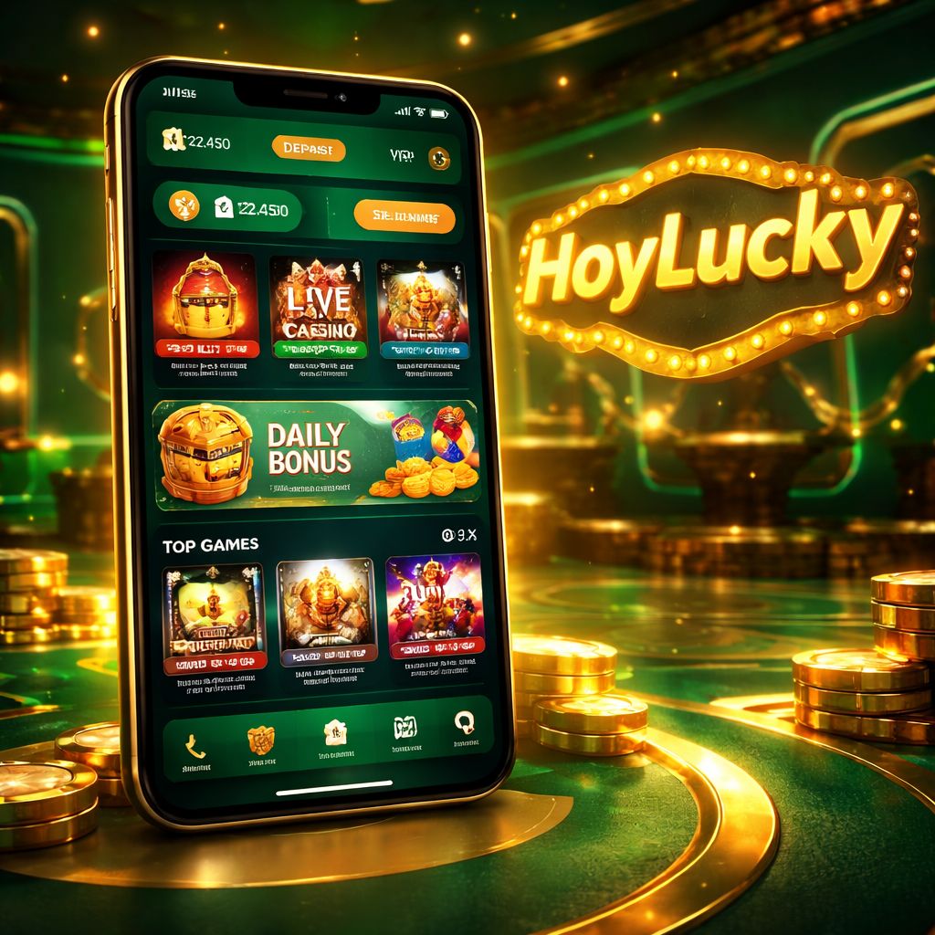 Interfaz de la app móvil HoyLucky en dispositivos Android y iPhone