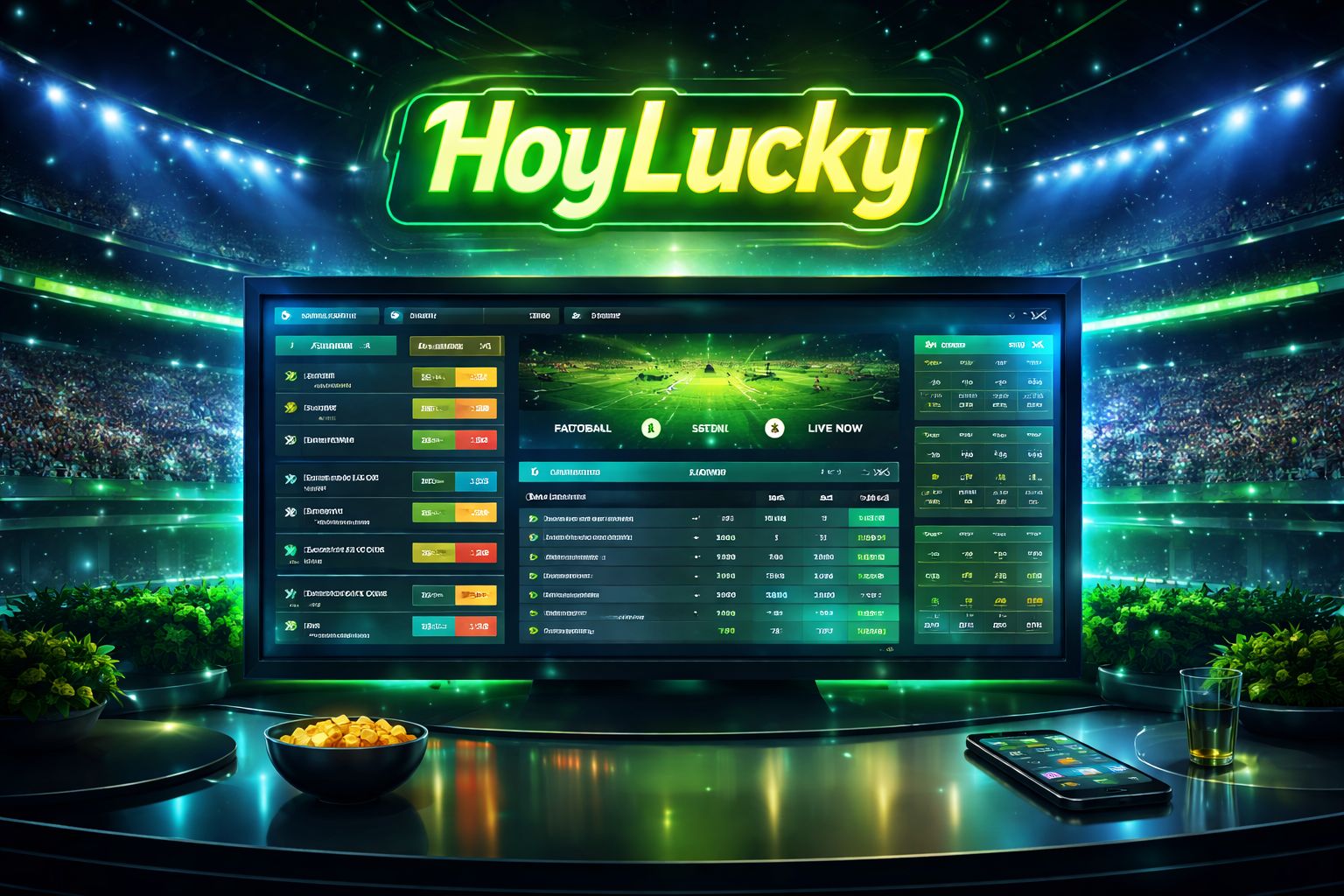 Interfaz de casa de apuestas HoyLucky con mercados deportivos en vivo