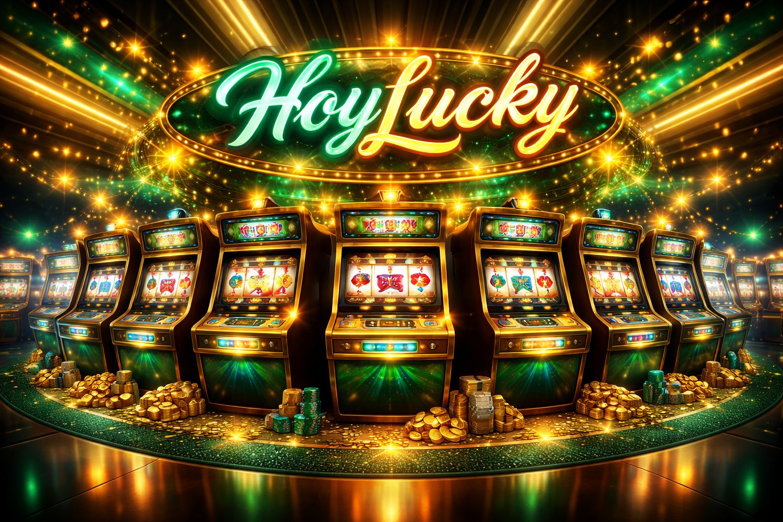 Vestíbulo de tragamonedas HoyLucky con carretes brillantes para jugadores en México